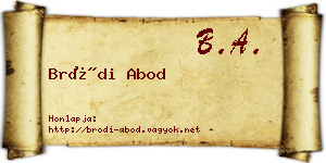 Bródi Abod névjegykártya